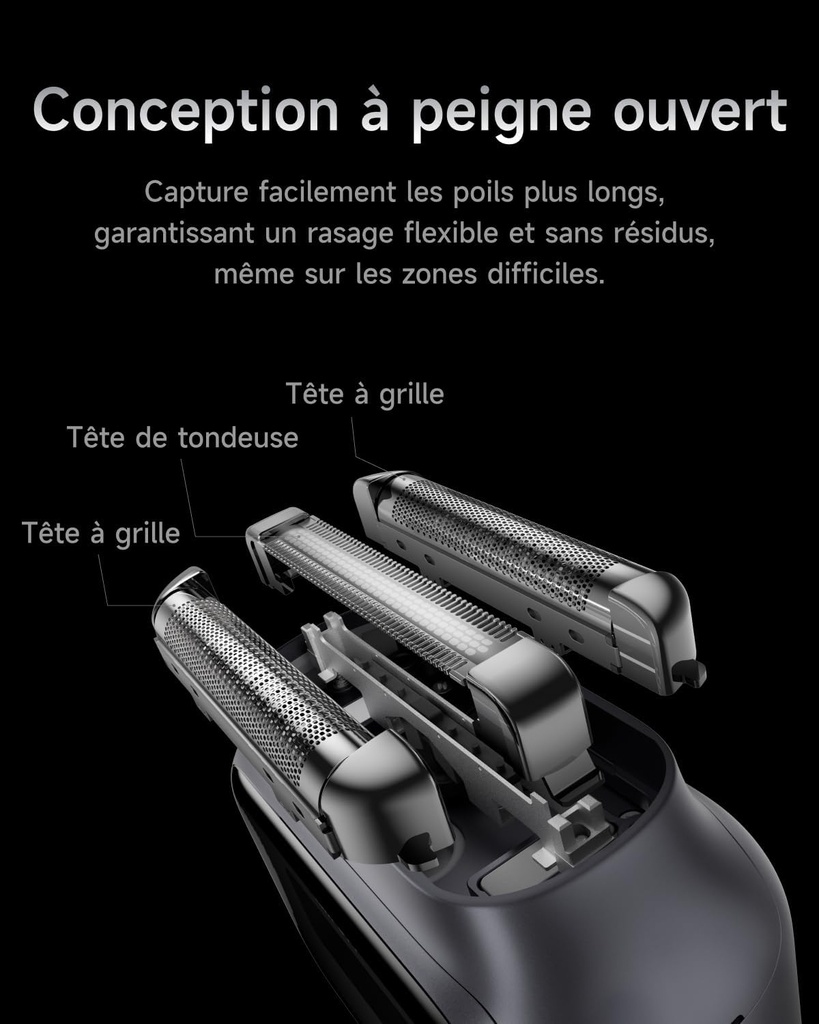 Rasoir électrique P3 Pro à 3 lames avec moteur linéaire