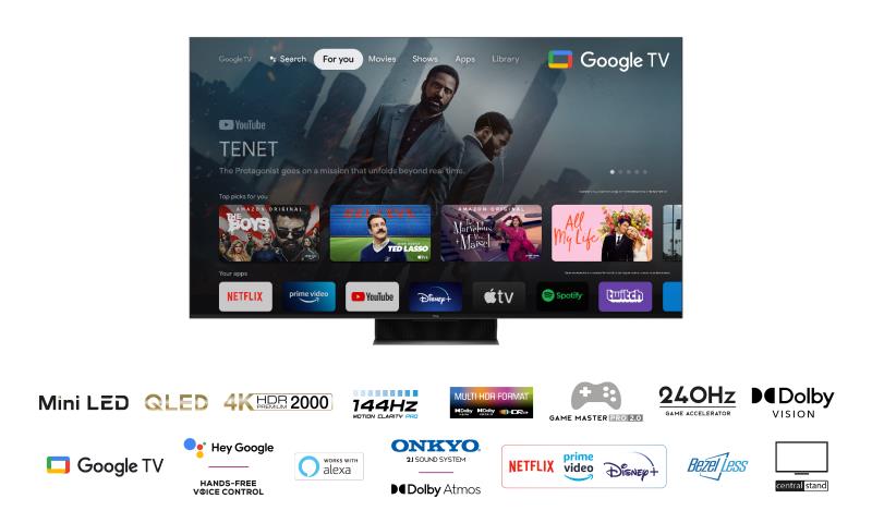 TV 4K QLED MiniLED 144Hz avec Google TV C849