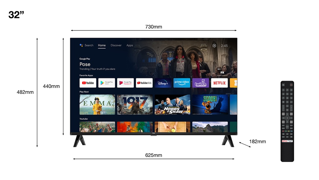 TCL TV 32'' HD HDR ANDROID TV
