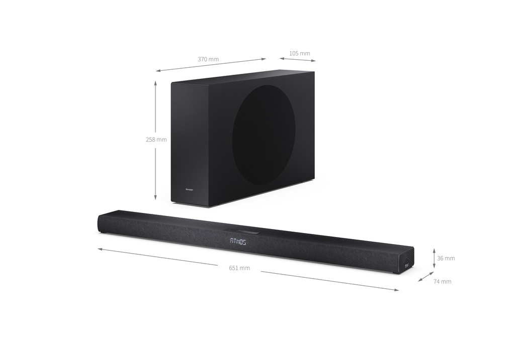 Barre de son ultra-mince 2.1 avec caisson de basse sans fil