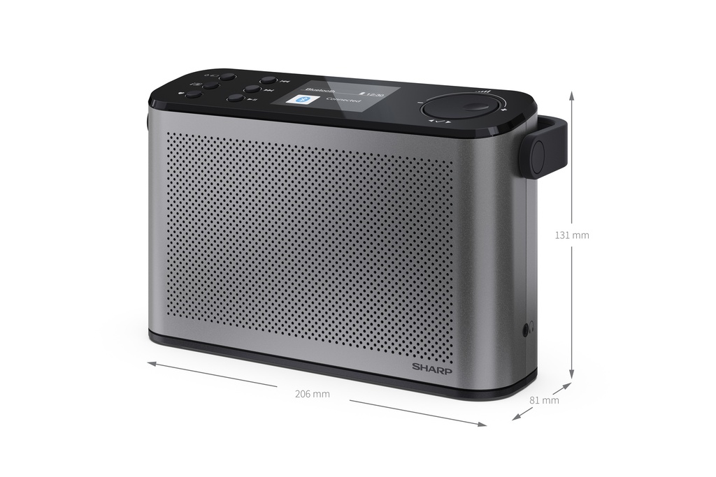 OSAKA Radio numérique portable stéréo - Gris orage