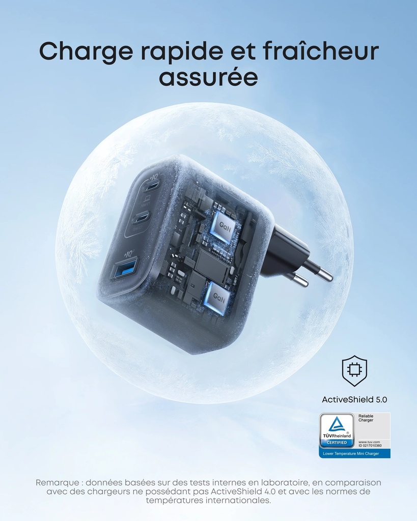 Chargeur Anker (70 W, 3 ports) black