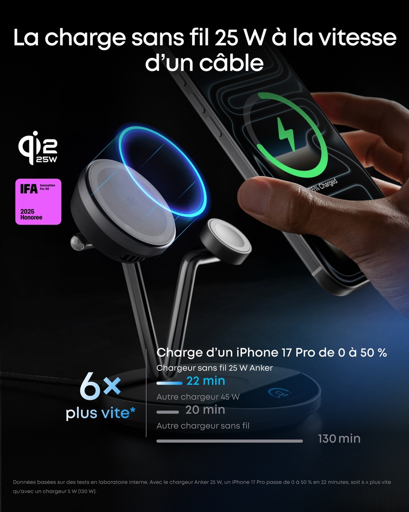 Anker station de recharge à induction MagGo (3-en-1, socle)