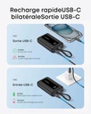 Anker batterie PowerBank 20K(30 W, câble USB-C intégré)