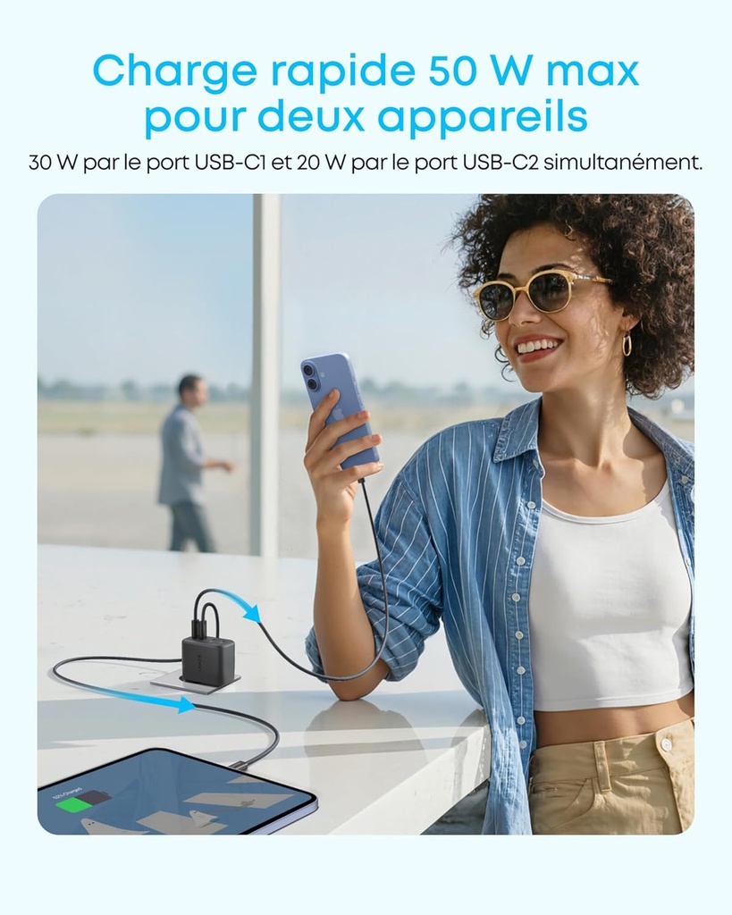 Chargeur Anker Zolo (50 W, 4 ports)