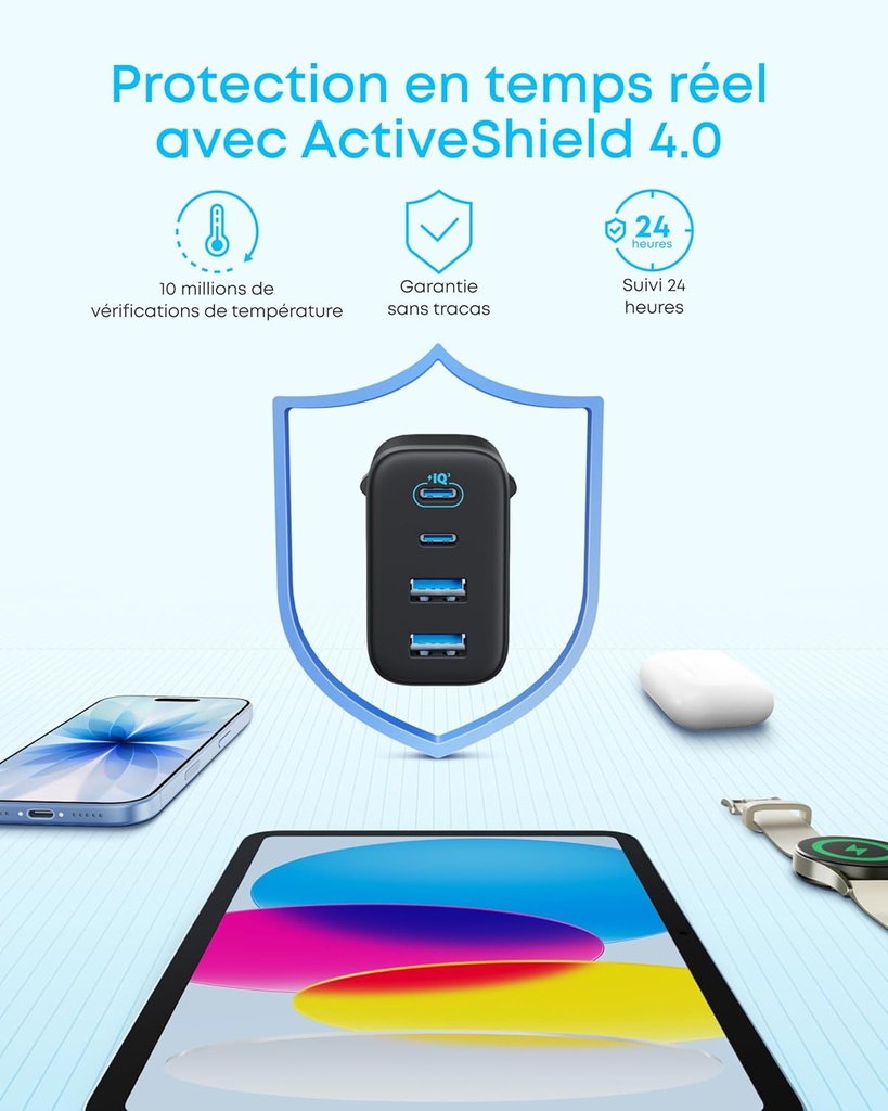 Chargeur Anker Zolo (50 W, 4 ports)
