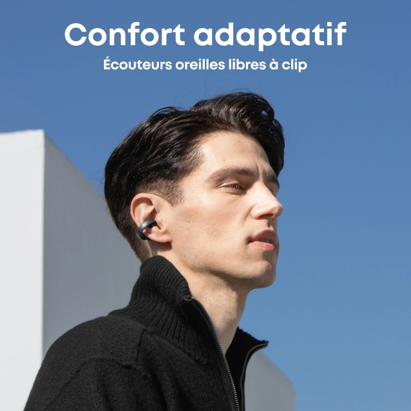 AeroClip-Black| Écouteurs oreilles libres à clip