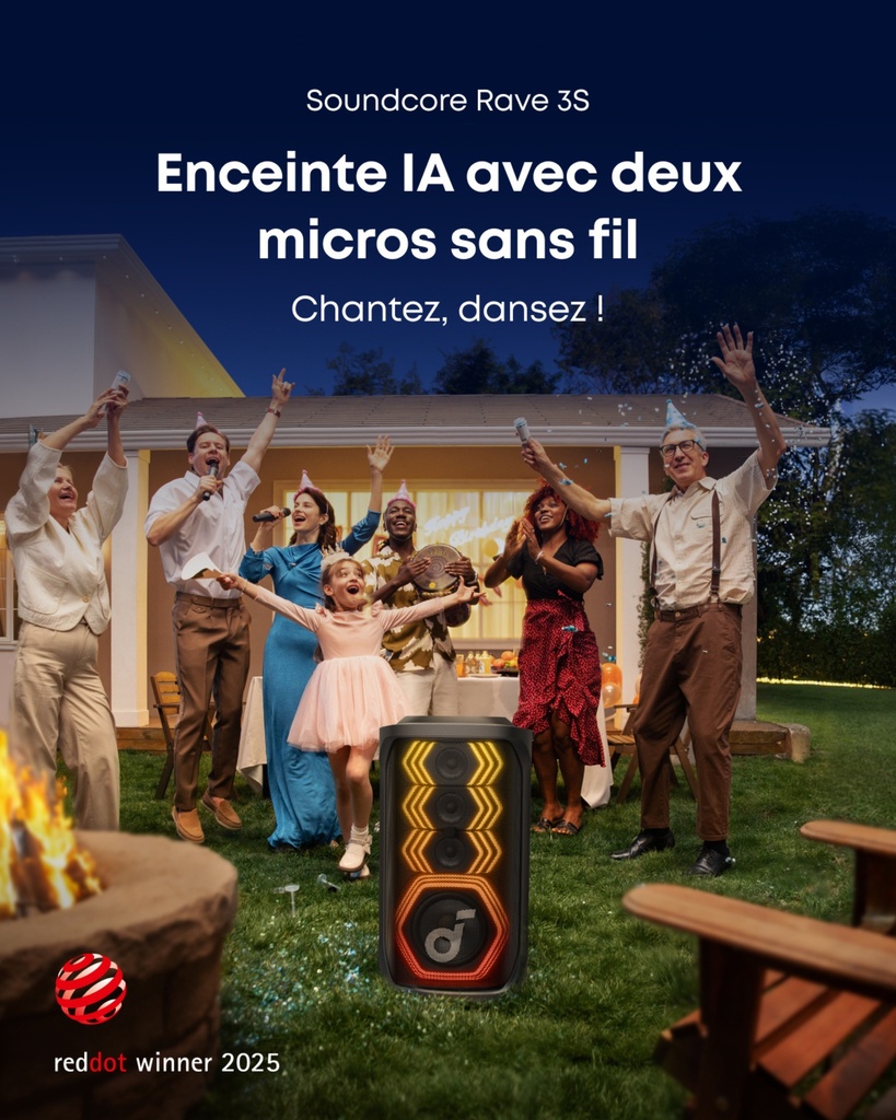 Rave 3s | Enceinte 200 W avec IA pour karaoké