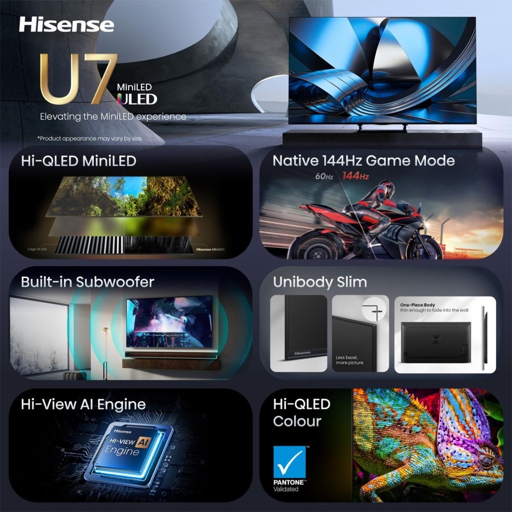 TV 55" 4K Miniled 144Hz Gamme U7