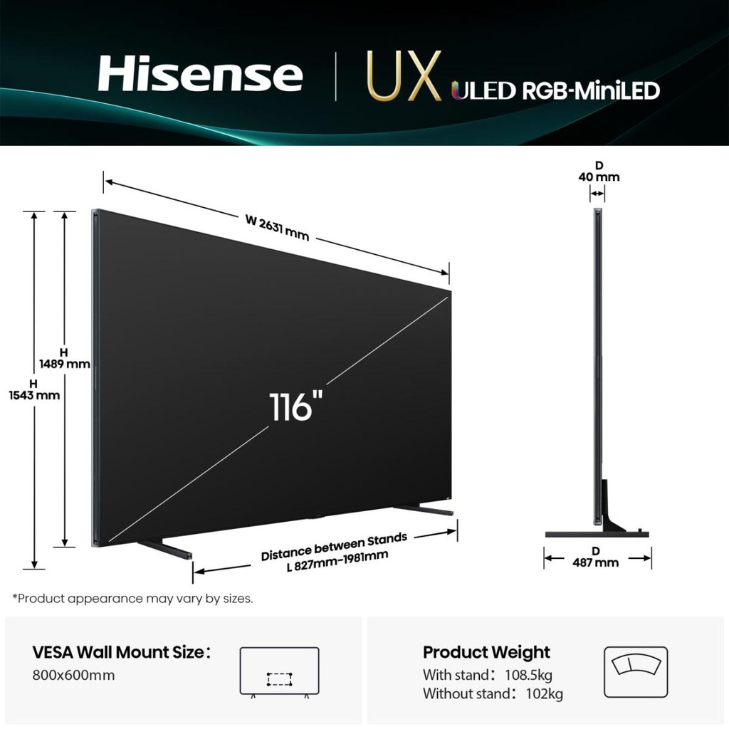TV 116" RGB MiniLed