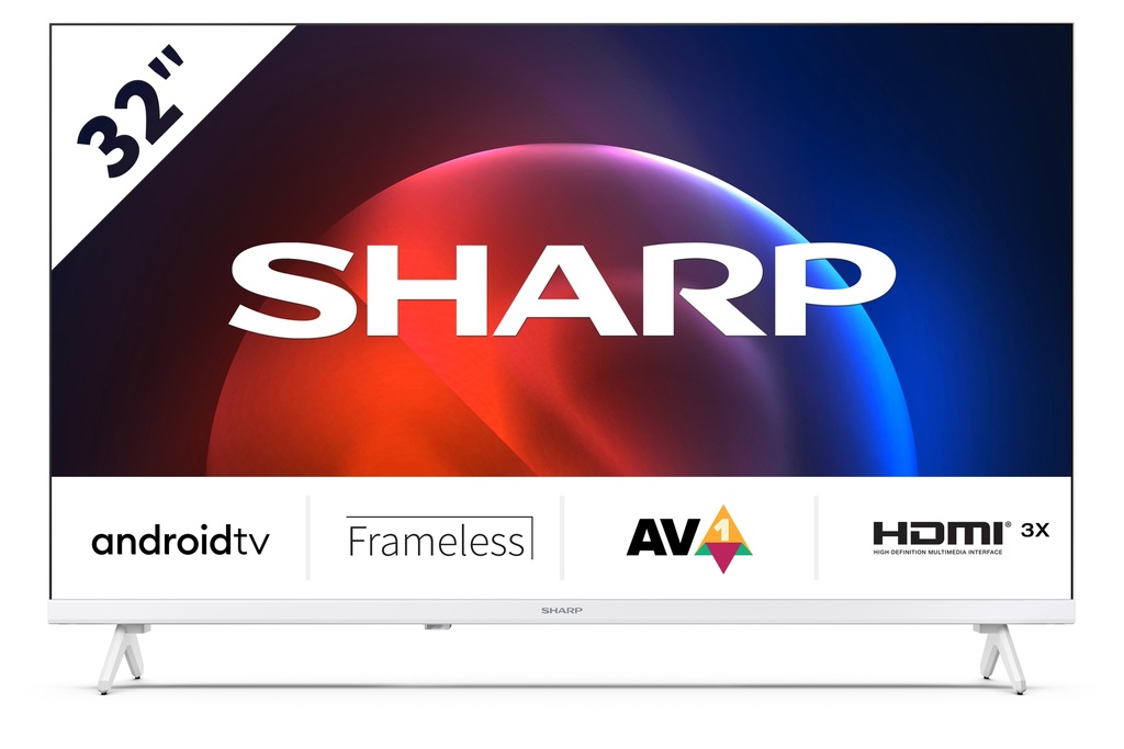 [32FH4EW] TV 32'' Android TV HDR Blanc Frameless