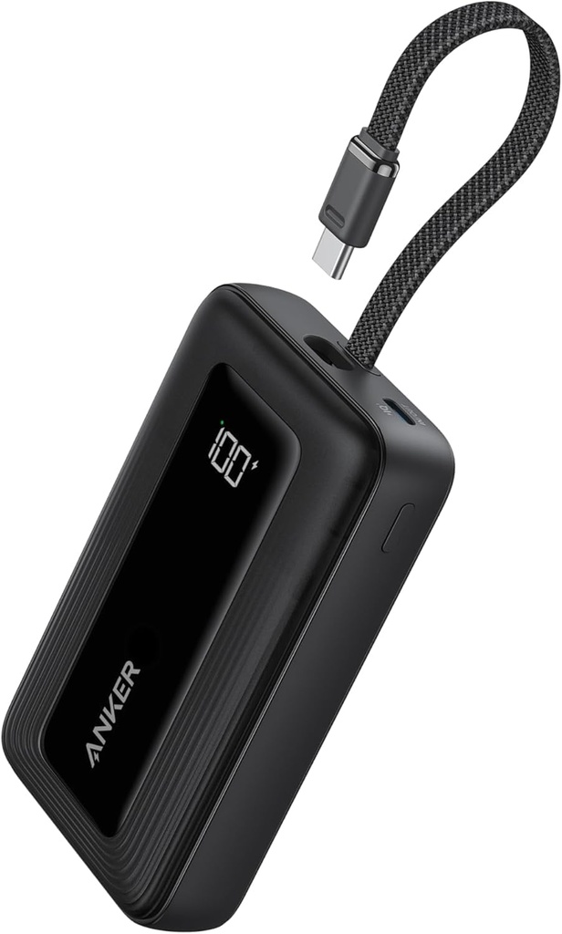 Batterie externe Anker PowerBank (20K, 30 W, câble USB-C intégré)