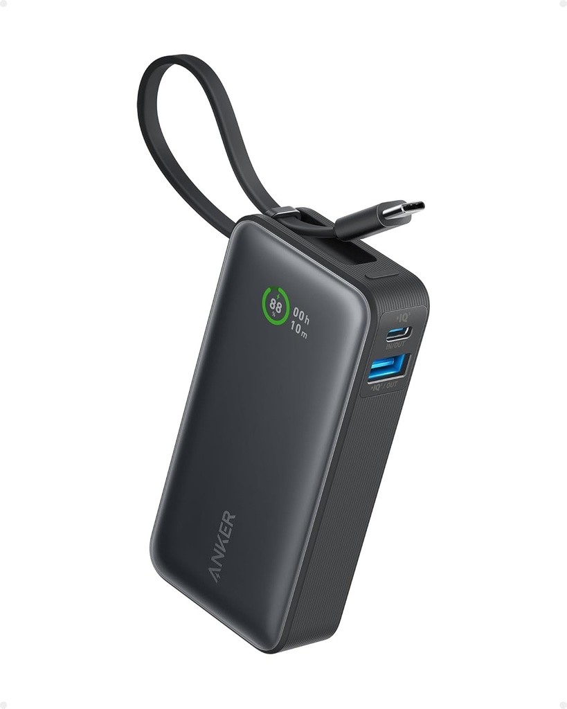 Batterie externe Anker 10K (30 W, câble USB-C intégré)