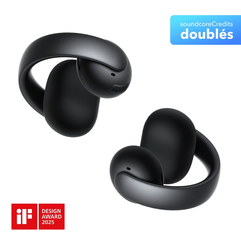 [A3388G11] AeroClip-Black| Écouteurs oreilles libres à clip